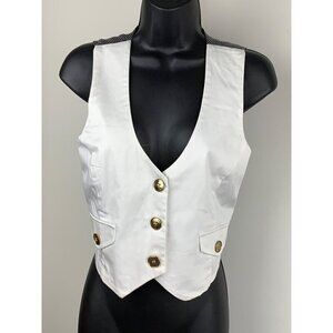 CR signature vest/ waistcoat womens small cotton spandex